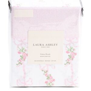Laura Ashley Pink and White Floral Sheet Set